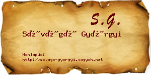 Sóvágó Györgyi névjegykártya